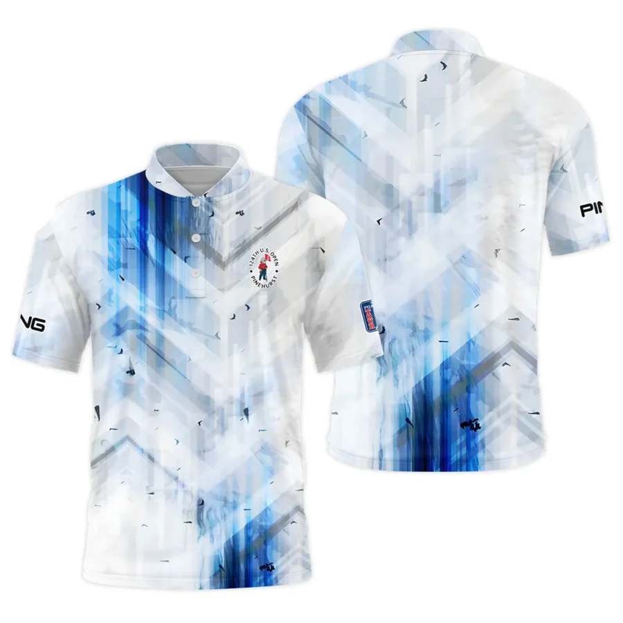 Golf Abstract Pattern 124th U.S. Open Pinehurst Ping Style Classic, Short Sleeve Round Neck Polo Shirt