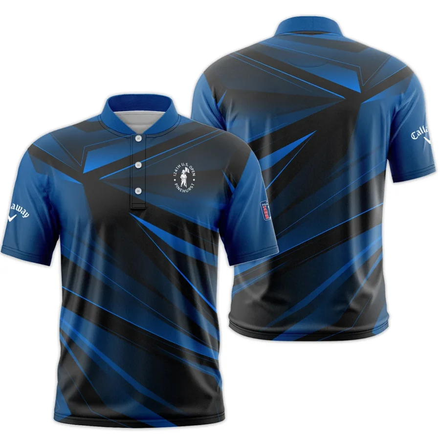 Callaway 124th U.S. Open Pinehurst Dark Blue Gradient Sublimation Style Classic, Short Sleeve Round Neck Polo Shirt