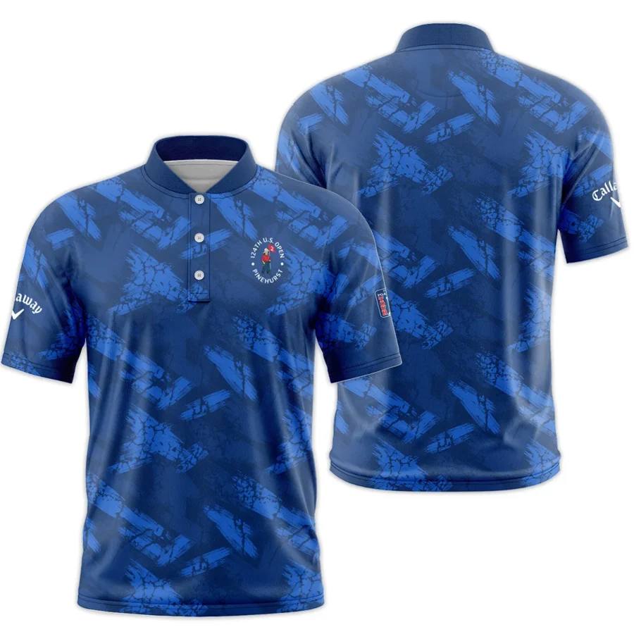 124th U.S. Open Pinehurst Callaway Dark Blue Brush Pattern Style Classic, Short Sleeve Round Neck Polo Shirt