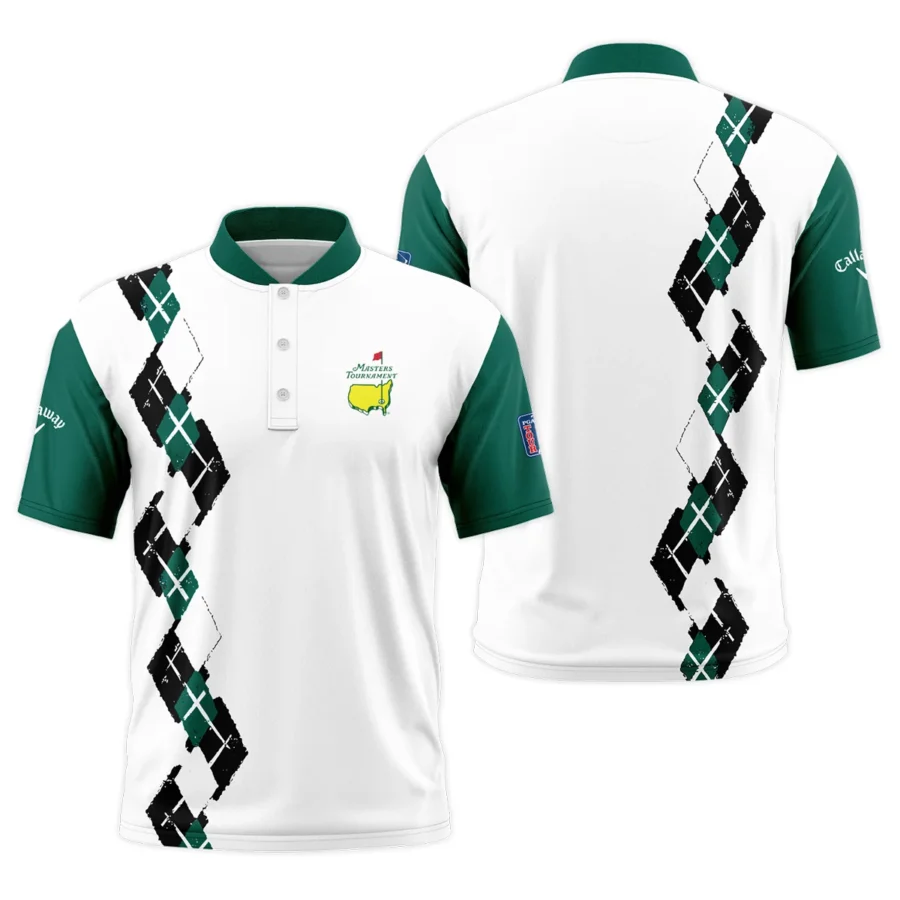 Golf Sport Pattern Green Mix Masters Tournament Callaway Style Classic, Short Sleeve Round Neck Polo Shirt