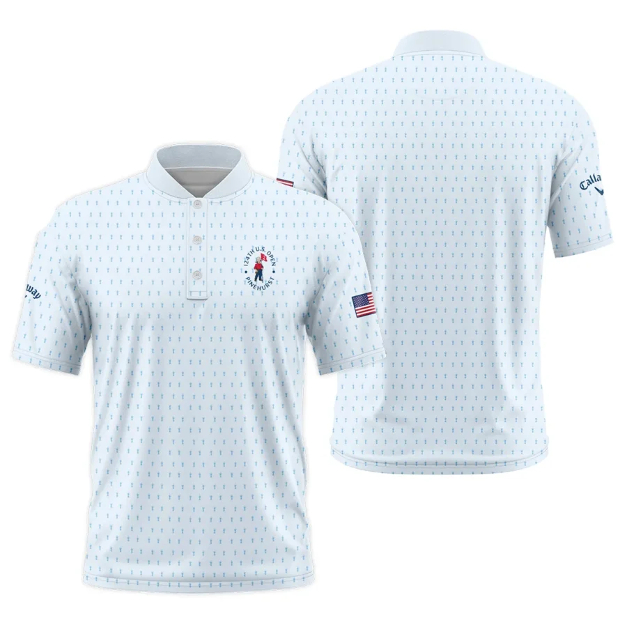 Golf Pattern Light Blue Cup 124th U.S. Open Pinehurst Callaway Style Classic, Short Sleeve Round Neck Polo Shirt