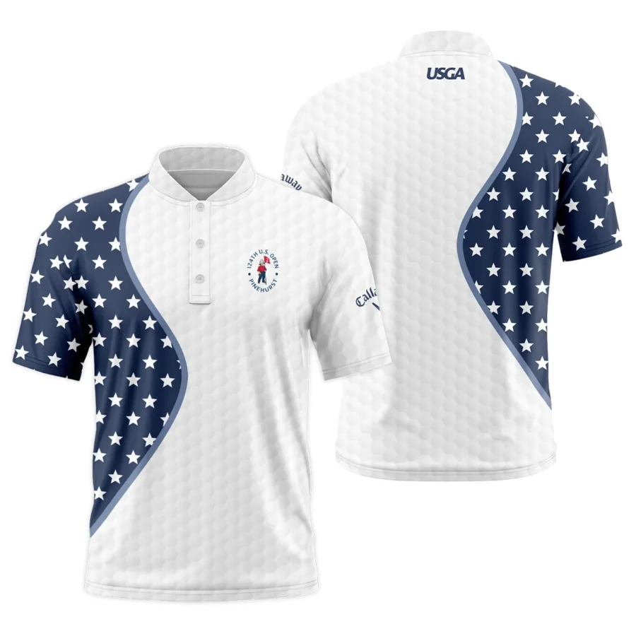 Golf Pattern Light Blue Cup 124th U.S. Open Pinehurst Callaway Style Classic, Short Sleeve Round Neck Polo Shirt