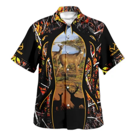 Deer Hunting Natural Yellow Camo Realtree All Over Prints Oversized Hawaiian Shirt