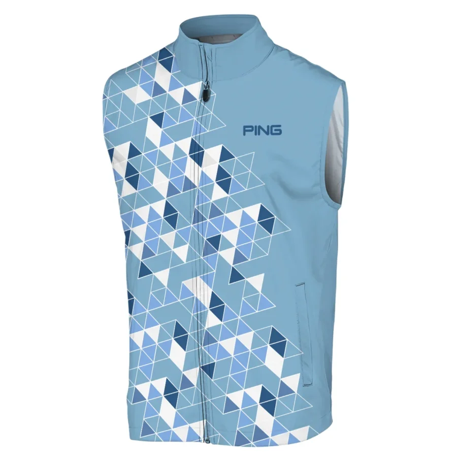 Golf Blue Geometric Mosaic Pattern 2024 PGA Championship Valhalla Ping Sleeveless Jacket Style Classic