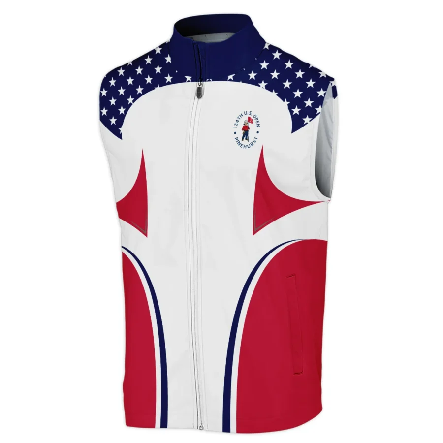 124th U.S. Open Pinehurst Callaway Stars White Dark Blue Red Line Sleeveless Jacket Style Classic Sleeveless Jacket