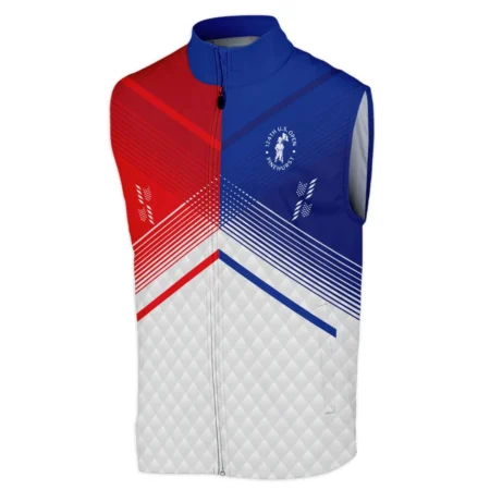 Callaway 124th U.S. Open Pinehurst Blue Red Line White Abstract Sleeveless Jacket Style Classic
