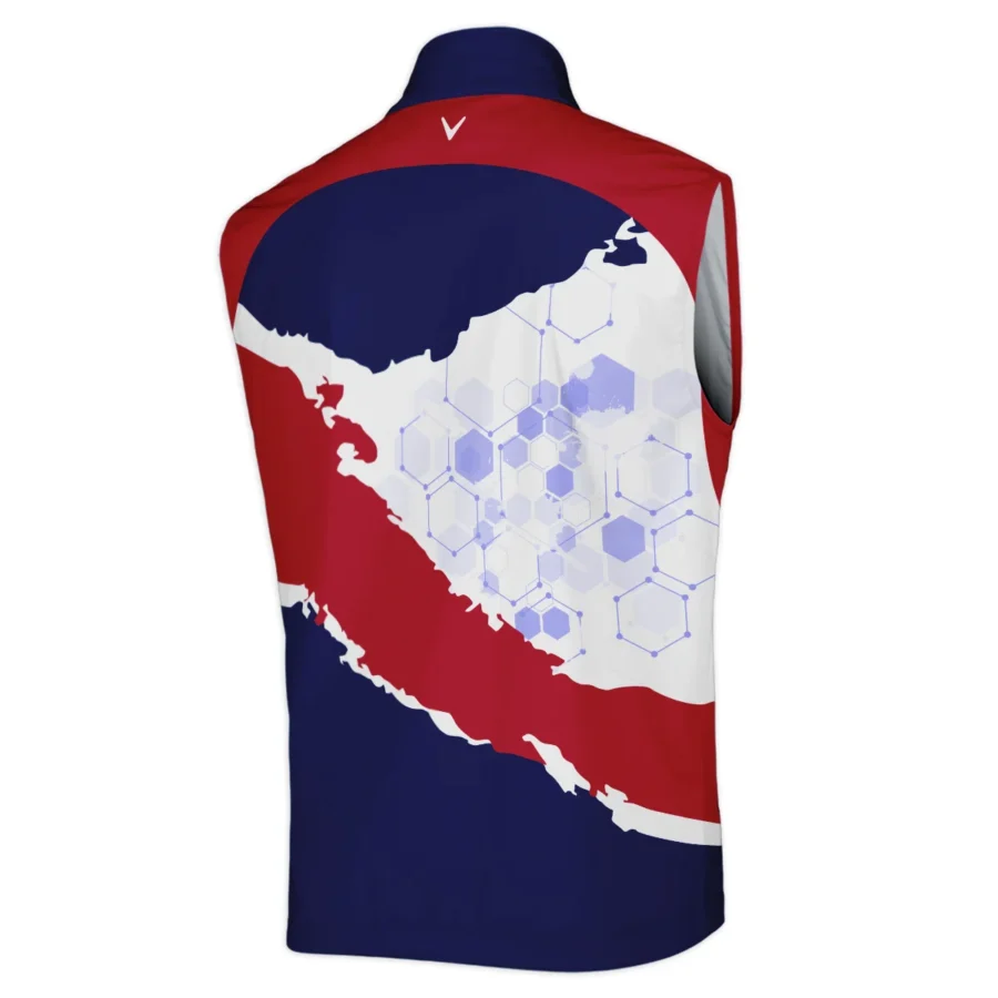 Callaway 124th U.S. Open Pinehurst Red Dark Blue White Abstract Background Sleeveless Jacket Style Classic