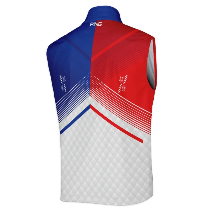 Ping 124th U.S. Open Pinehurst Blue Red Line White Abstract Sleeveless Jacket Style Classic