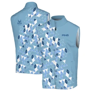 Golf Blue Geometric Mosaic Pattern 2024 PGA Championship Valhalla Ping Quarter-Zip Jacket Style Classic