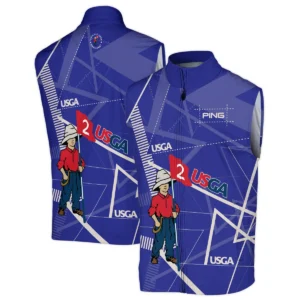 Golf Abstract Line Pattern 124th U.S. Open Pinehurst Ping Style Classic, Short Sleeve Round Neck Polo Shirt