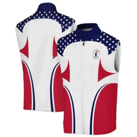 124th U.S. Open Pinehurst Callaway Stars White Dark Blue Red Line Sleeveless Jacket Style Classic Sleeveless Jacket