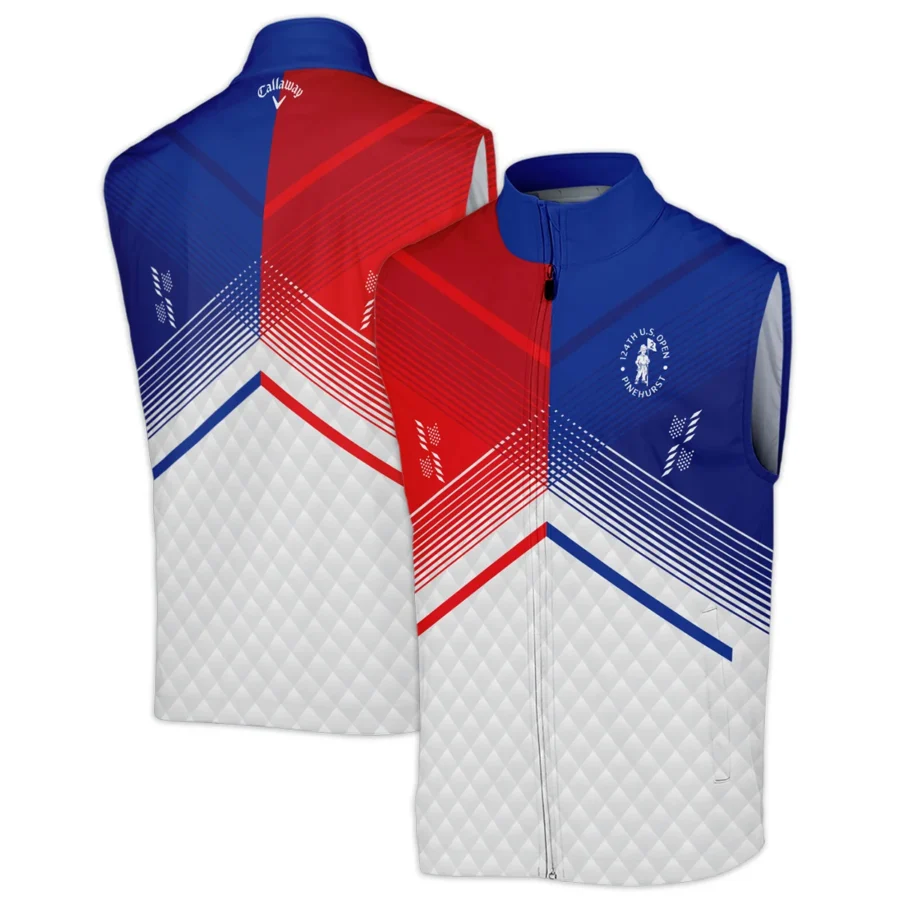 Callaway 124th U.S. Open Pinehurst Blue Red Line White Abstract Sleeveless Jacket Style Classic