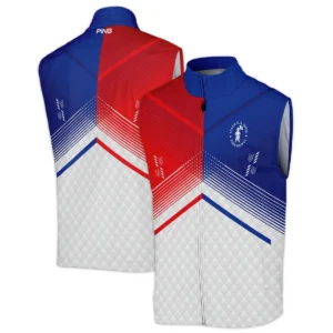 Ping 124th U.S. Open Pinehurst Blue Red Line White Abstract Style Classic, Short Sleeve Round Neck Polo Shirt