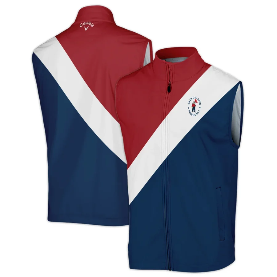 124th U.S. Open Pinehurst Callaway Blue Red White Background Sleeveless Jacket Style Classic