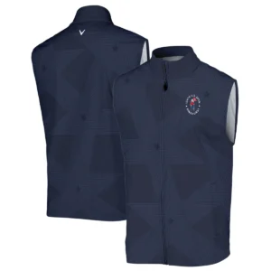 Golf Navy Color Star Pattern 124th U.S. Open Pinehurst Callaway Style Classic, Short Sleeve Round Neck Polo Shirt