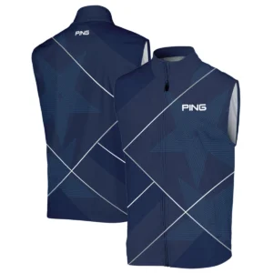 Golf Sport Pattern Blue Mix 124th U.S. Open Pinehurst Ping Style Classic, Short Sleeve Round Neck Polo Shirt