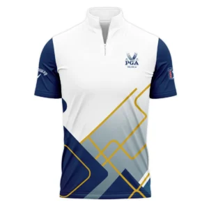 2024 PGA Championship Valhalla Blue White Yellow Line Callaway Style Classic, Short Sleeve Round Neck Polo Shirt