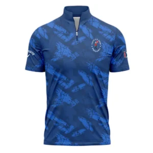 124th U.S. Open Pinehurst Callaway Dark Blue Brush Pattern Style Classic, Short Sleeve Round Neck Polo Shirt