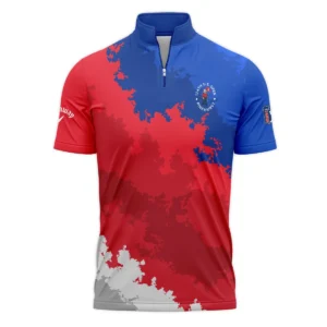 Callaway 124th U.S. Open Pinehurst Blue Red White Background Style Classic, Short Sleeve Round Neck Polo Shirt