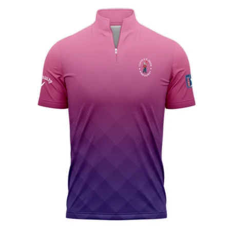 Callaway 124th U.S. Open Pinehurst Purple Pink Gradient Abstract Quarter-Zip Polo Shirt