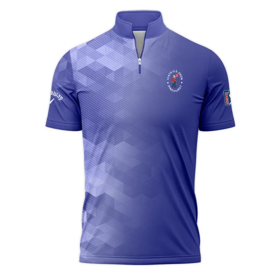 124th U.S. Open Pinehurst Callaway Dark Moderate Blue Abstract Quarter-Zip Polo Shirt