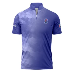 124th U.S. Open Pinehurst Ping Dark Moderate Blue Abstract Style Classic, Short Sleeve Round Neck Polo Shirt