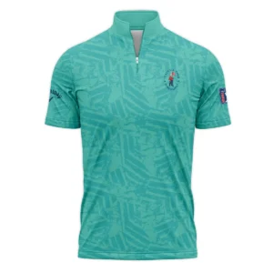 Moderate Cyan Abstract 124th U.S. Open Pinehurst Callaway Style Classic, Short Sleeve Round Neck Polo Shirt