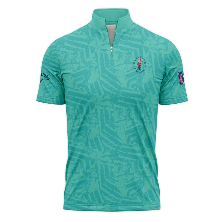 Moderate Cyan Abstract 124th U.S. Open Pinehurst Callaway Quarter-Zip Polo Shirt