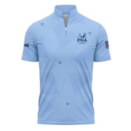 Golf Blue Color Star Pattern 2024 PGA Championship Valhalla Ping Quarter-Zip Polo Shirt