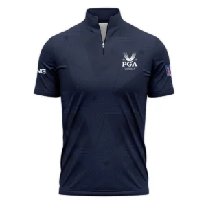 Golf Navy Color Star Pattern 2024 PGA Championship Valhalla Ping Style Classic, Short Sleeve Round Neck Polo Shirt