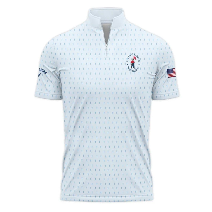 Golf Pattern Light Blue Cup 124th U.S. Open Pinehurst Callaway Quarter-Zip Polo Shirt