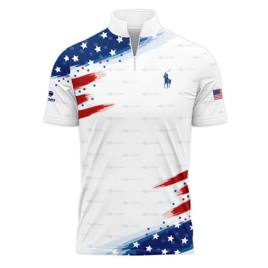 USA Flag US Open Tennis Champions Ralph Lauren Performance Quarter-Zip Polo Shirt