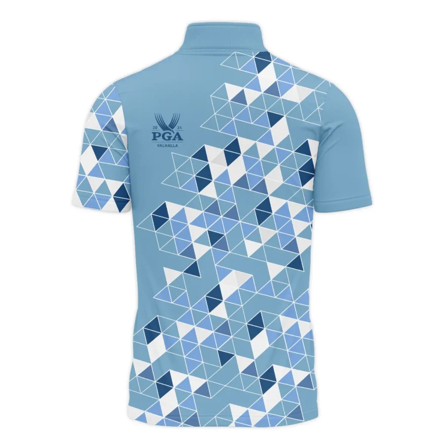 Golf Blue Geometric Mosaic Pattern 2024 PGA Championship Valhalla Callaway Quarter-Zip Polo Shirt