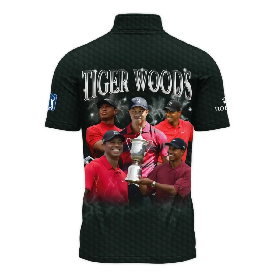 Golf Tiger Woods Fans Loves 152nd The Open Championship Rolex Quarter-Zip Polo Shirt