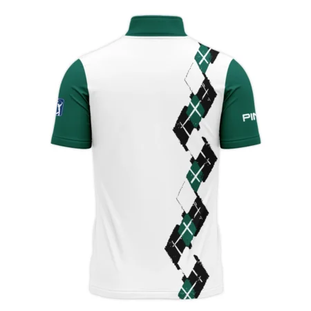 Golf Sport Pattern Green Mix Masters Tournament Ping Quarter-Zip Polo Shirt