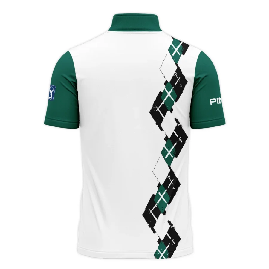 Golf Sport Pattern Green Mix Masters Tournament Ping Quarter-Zip Polo Shirt