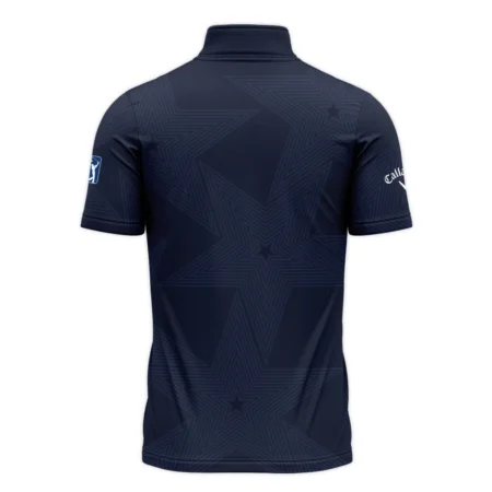 Golf Navy Color Star Pattern 2024 PGA Championship Valhalla Callaway Quarter-Zip Polo Shirt