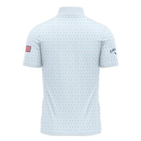 Golf Pattern Light Blue Cup 124th U.S. Open Pinehurst Callaway Quarter-Zip Polo Shirt