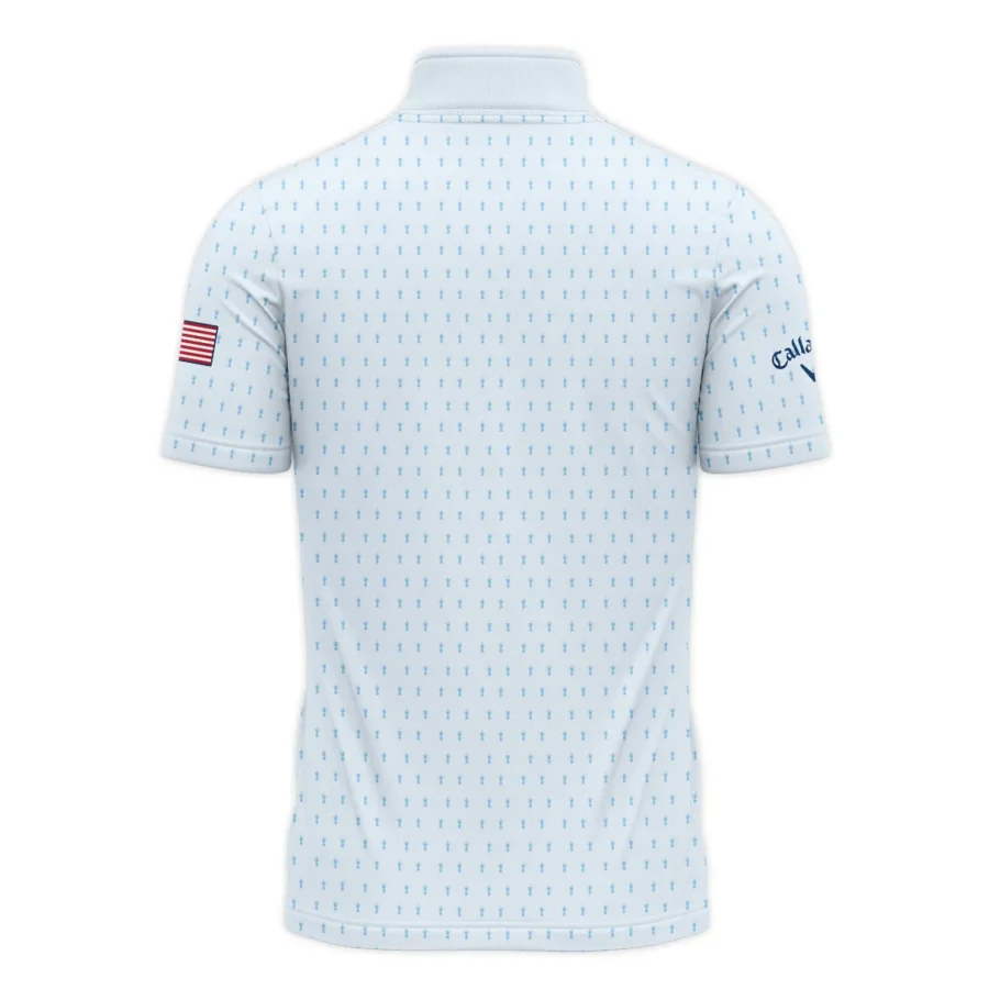 Golf Pattern Light Blue Cup 124th U.S. Open Pinehurst Callaway Quarter-Zip Polo Shirt