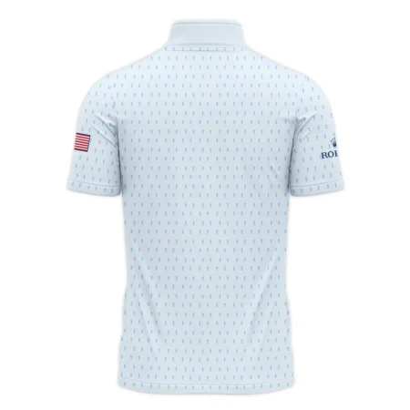 Golf Pattern Light Blue Cup 124th U.S. Open Pinehurst Rolex Quarter-Zip Polo Shirt