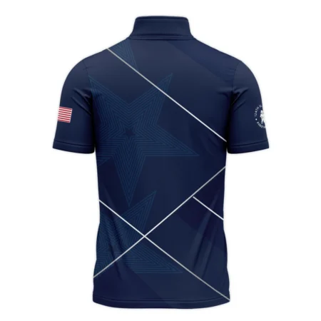 Golf Sport Pattern Blue Mix 124th U.S. Open Pinehurst Ping Quarter-Zip Polo Shirt