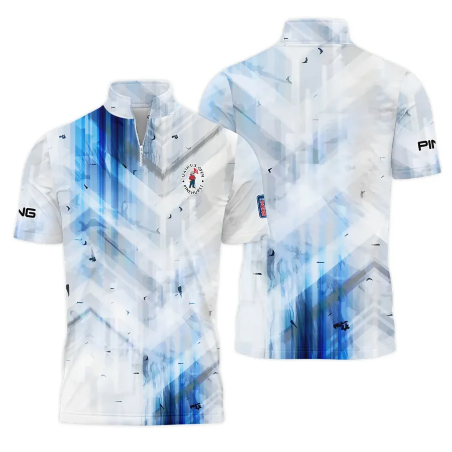 Golf Abstract Pattern 124th U.S. Open Pinehurst Ping Quarter-Zip Polo Shirt