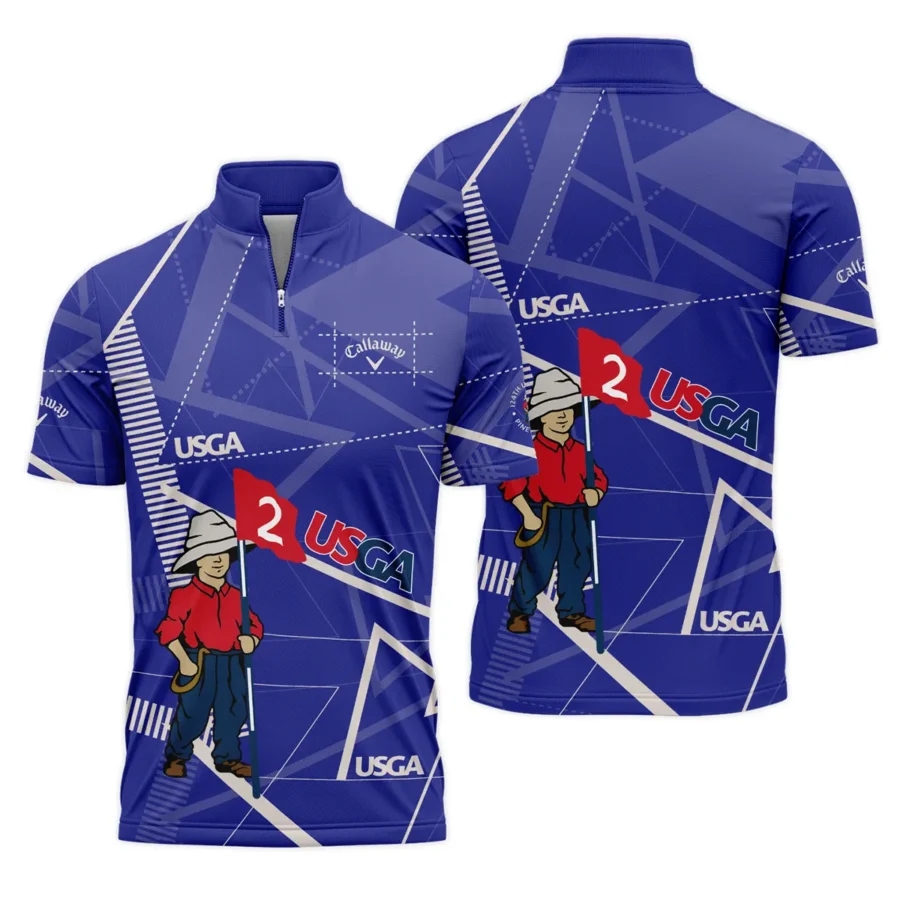 Golf Abstract Line Pattern 124th U.S. Open Pinehurst Callaway Quarter-Zip Polo Shirt