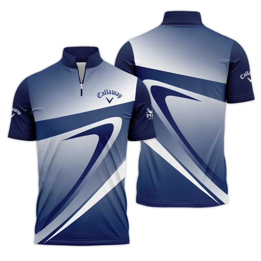 2024 PGA Championship Valhalla Dark Blue White Pattern Callaway Quarter-Zip Polo Shirt