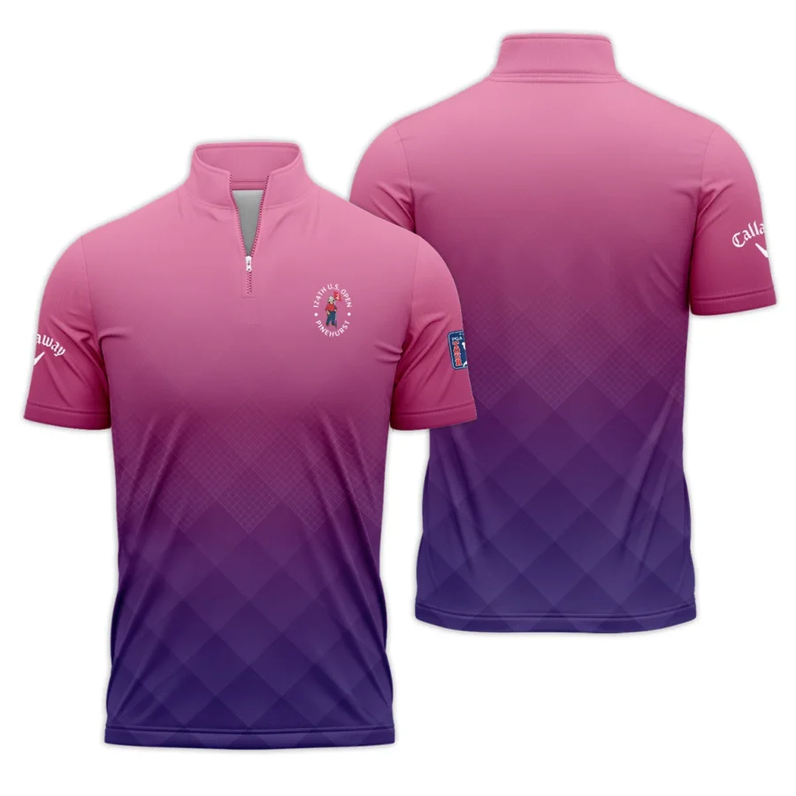 Callaway 124th U.S. Open Pinehurst Purple Pink Gradient Abstract Quarter-Zip Polo Shirt