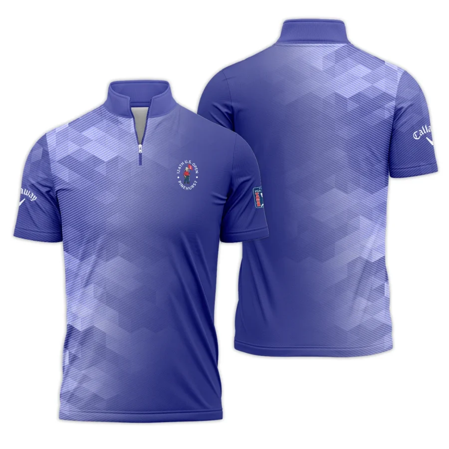 124th U.S. Open Pinehurst Callaway Dark Moderate Blue Abstract Quarter-Zip Polo Shirt