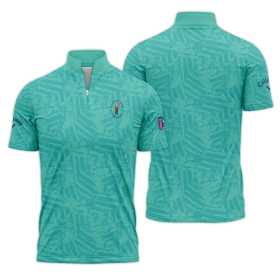 Moderate Cyan Abstract 124th U.S. Open Pinehurst Callaway Quarter-Zip Polo Shirt