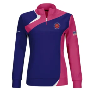 Nike Blue Pink White 79th U.S. Women’s Open Lancaster Quater Zip Sleeveless Polo Shirt