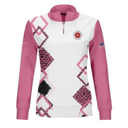 Nike 79th U.S. Women’s Open Lancaster Pink Leopard Pattern White Short Polo Shirt