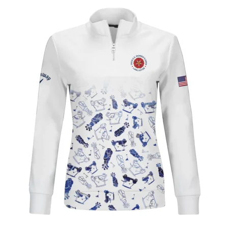 Golf Icon Abstract Pattern 79th U.S. Women’s Open Lancaster Callaway Quater Zip Sleeveless Polo Shirt